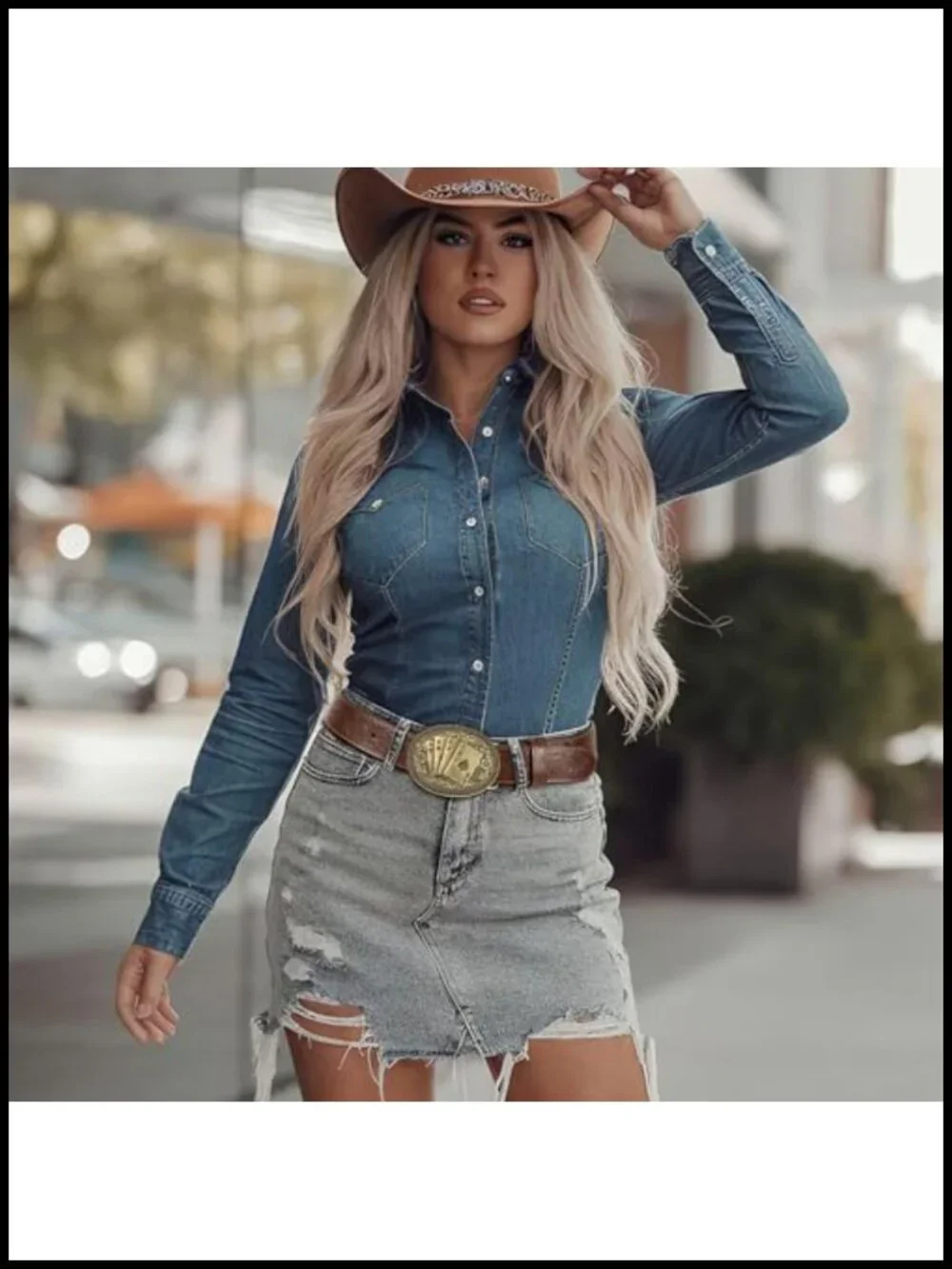 Vintage Western Cowboy Belt Men Women Floral Carved Leather Detachable Buckle